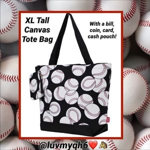 XL Tote Bag Baseball Print